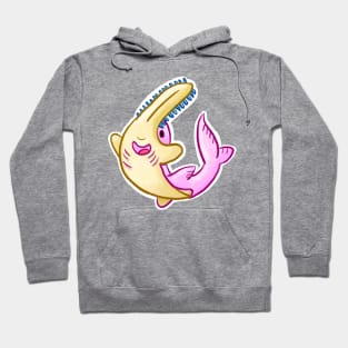 Cute Pink Sawfish Sawtooth Shark Hoodie